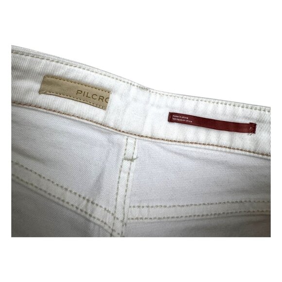 ANTHROPOLOGIE PILCRO Wide Leg Loose Baggy Fit White Denim Jeans Womens 31 - Picture 3 of 5